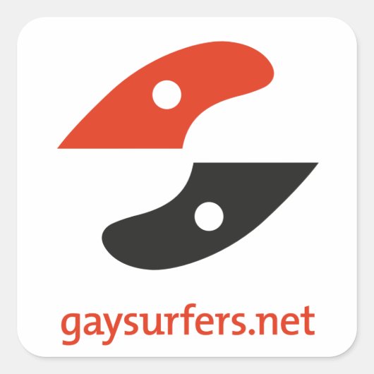 Sticker Carré GaySurfers.net LOGO + URL (Devant)
