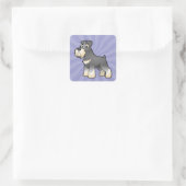 Sticker Carré Géant de dessin animé/Schnauzer standard/miniature (Sac)