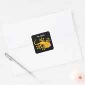 Sticker Carré Gecko Jaune (Enveloppe)