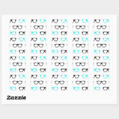 Sticker Carré geek lunettes bleu geek (Feuille)