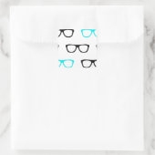 Sticker Carré geek lunettes bleu geek (Sac)