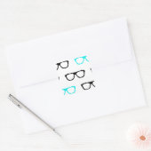 Sticker Carré geek lunettes bleu geek (Enveloppe)