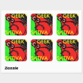 STICKER CARRÉ GEEK SATIVA (Feuille)