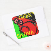 STICKER CARRÉ GEEK SATIVA (Enveloppe)