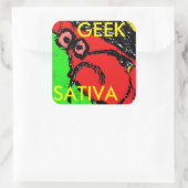 STICKER CARRÉ GEEK SATIVA (Sac)