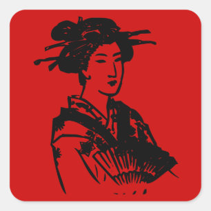 Sticker Carré Geisha
