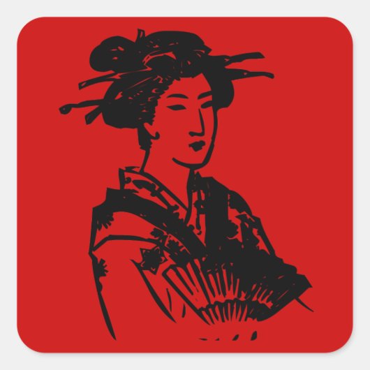 Sticker Carré Geisha (Devant)