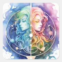 Gemini Horoscope Symbole de l'aquarelle jumelle
