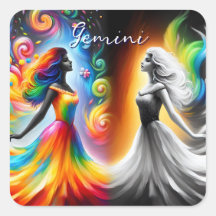 Gemini Twins Couleur et noir et blanc Horoscope