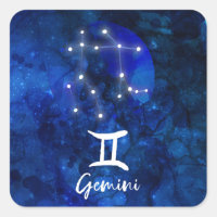 Gemini Zodiac Constellation Bleu Galaxie Céleste