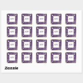 Sticker Carré Gemme Violette Monogramme (Feuille)