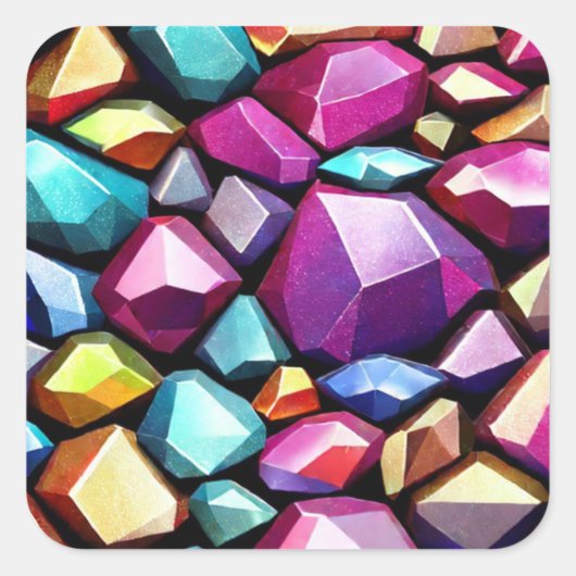 Sticker Carré Gems Texture (Devant)