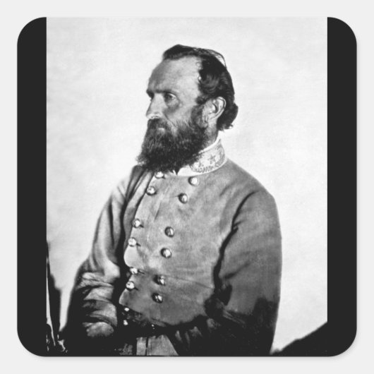 Sticker Carré Gen. "Stonewall" Jackson, image de guerre (Devant)