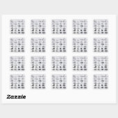 Sticker Carré Genera of Shells jigsaw, pub. par W. Edwards (Feuille)