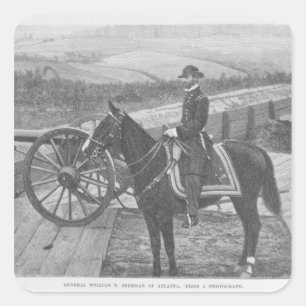 Sticker Carré Général William Tecumseh Sherman à Atlanta