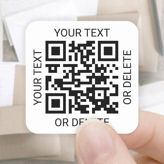 Sticker Carré Générateur de code QR Promotion commerciale Blanc