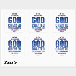 Sticker Carré Genèse 1:1 Au Début, DIEU Créa L'Univers