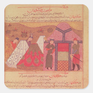 Sticker Carré Genghis Khan devant sa tente