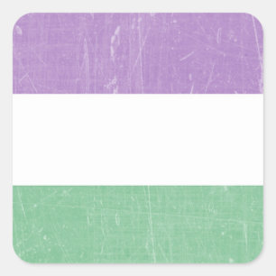 Sticker Carré Genre gay violet, vert et blanc