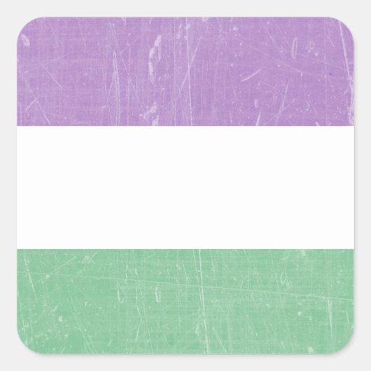 Sticker Carré Genre gay violet, vert et blanc (Devant)
