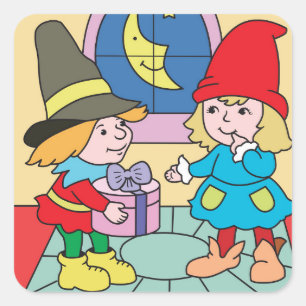 Sticker Carré Gentillesde Noël et cadeau