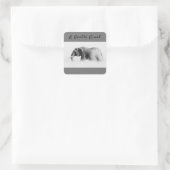 Sticker Carré Gentle Giant Elephant haute clé photo avec texte (Sac)
