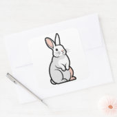 Sticker Carré Gentle Minimal Rabbit Illustration (Enveloppe)