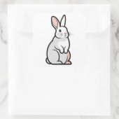 Sticker Carré Gentle Minimal Rabbit Illustration (Sac)