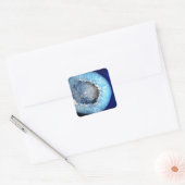 Sticker Carré Géode cristal bleu tombé (Enveloppe)