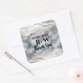 Sticker Carré Géode faux argent or blanc agate aquarelle chic (Enveloppe)