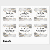 Sticker Carré Géode faux or agate blanche couples mariés (Feuille)