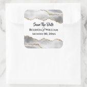 Sticker Carré Géode faux or blanc agate couples hitté (Sac)