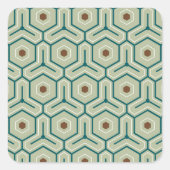 Sticker Carré Geometric pattern with interlocking hexagons (Devant)