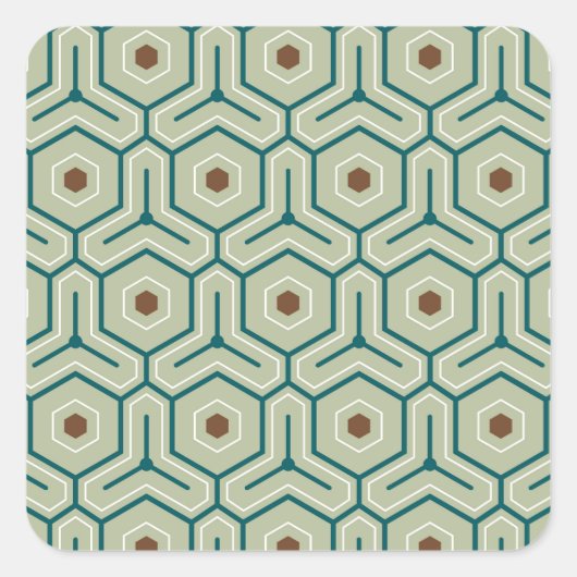 Sticker Carré Geometric pattern with interlocking hexagons (Devant)