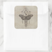 Sticker Carré Géométrie sacrée Papillon à aile longue Zèbre (Sac)