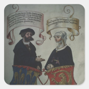 Sticker Carré Georg Fugger son épouse Regina Imhoff, 'Geheim