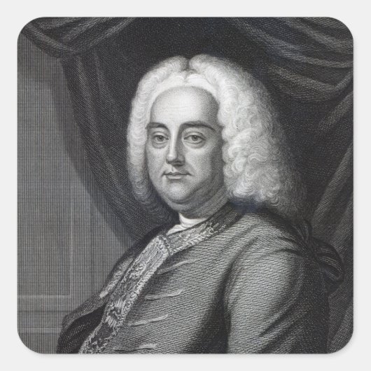 Sticker Carré George Frederic Handel, gravé par Thomson (Devant)