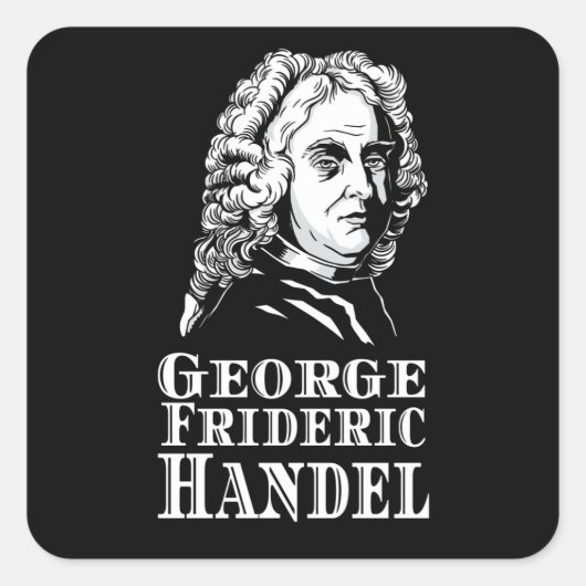 Sticker Carré George Frideric Handel Portrait (Devant)