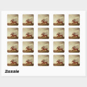 Sticker Carré George Stubbs | Bay Malton avec John Singleton Up, (Feuille)