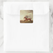 Sticker Carré George Stubbs | Bay Malton avec John Singleton Up, (Sac)