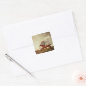 Sticker Carré George Stubbs | Bay Malton avec John Singleton Up, (Enveloppe)