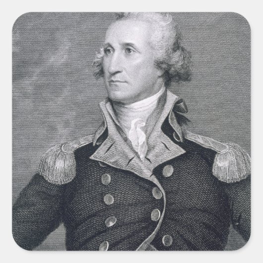 Sticker Carré George Washington, gravé par Asher Brown Durand (Devant)