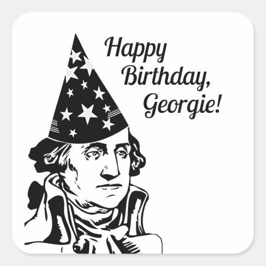 Sticker Carré George Washington's Birthday (Devant)
