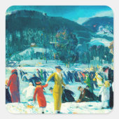 Sticker Carré George Wesley Bellows -Amour de l'hiver- Noël (Devant)