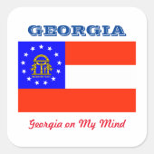 Sticker Carré Georgia Flag et Slogan (Devant)