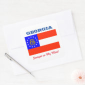 Sticker Carré Georgia Flag et Slogan (Enveloppe)