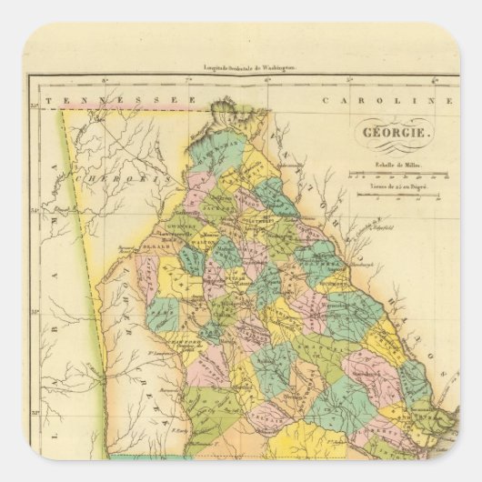 Sticker Carré Géorgie É (Devant)