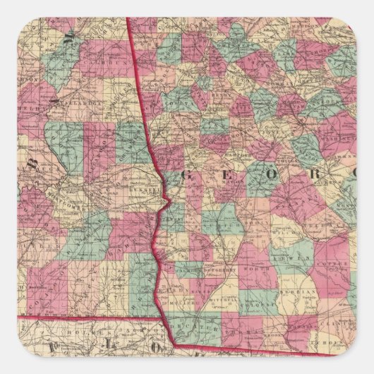 Sticker Carré Géorgie et Alabama (Devant)
