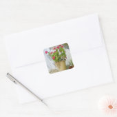 Sticker Carré Géranium de couleur rouge (Enveloppe)