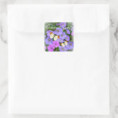 Sticker Carré Geranium sauvage avec papillons (Sac)
